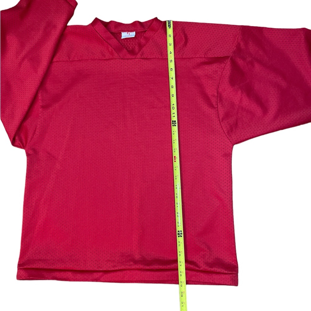 Vintage K1 Sportswear Blank Red V Neck Jersey Made In‎ USA Size L Retro Jersey - Picture 5 of 9